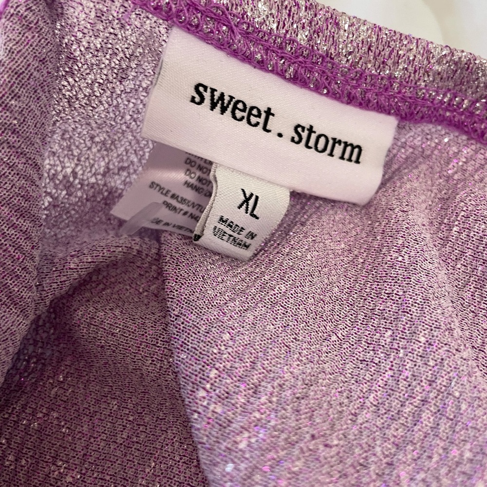 Sweet Storm Purple Metallic Ruffle Mini Dress - Picture 10 of 14